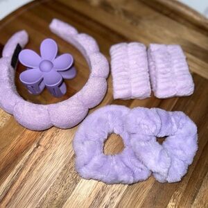 Luxury Plush Spa & Skincare Headband Set – Lavender Purple